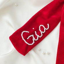 Load image into Gallery viewer, Red Velvet Beaded Bow
