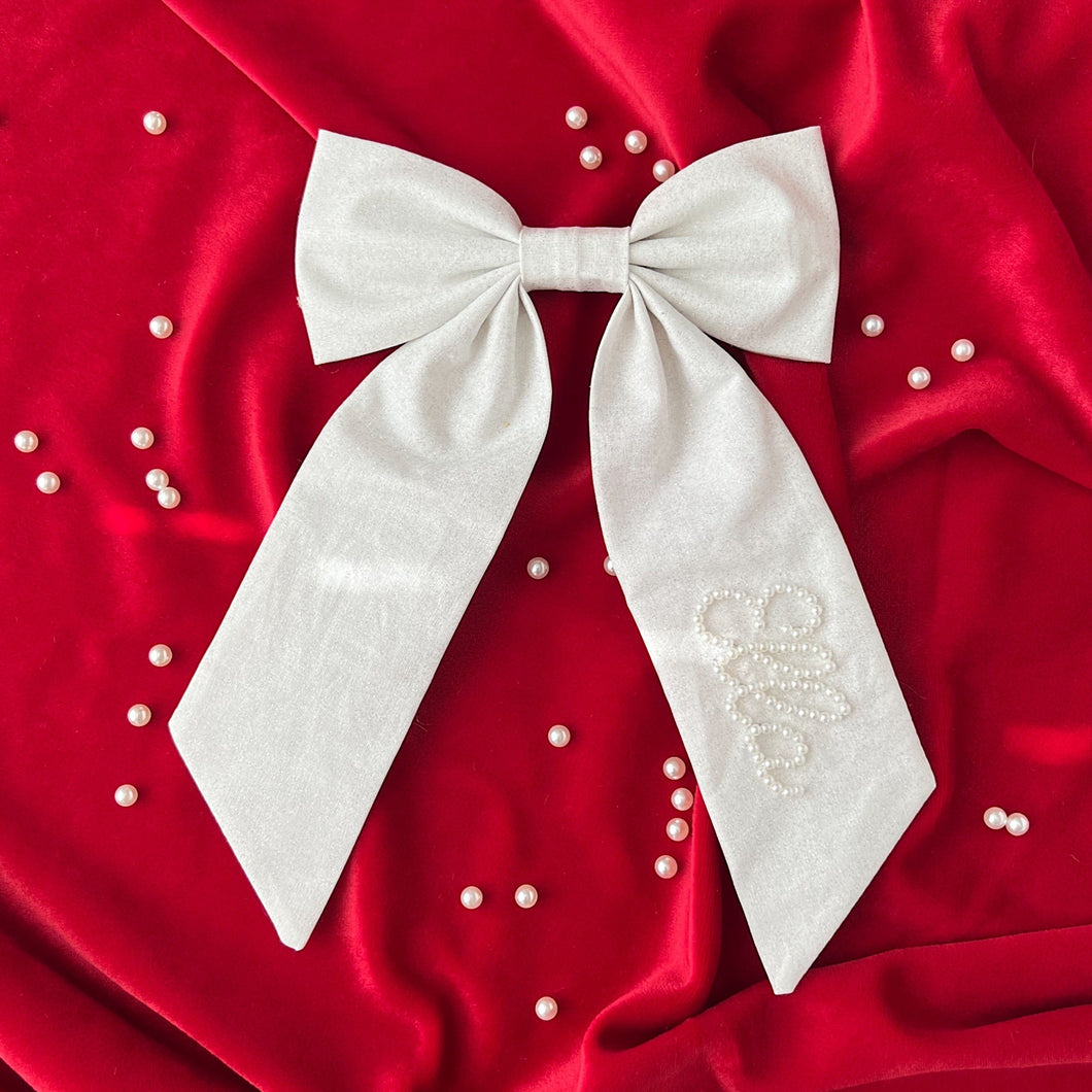 White Shimmer Holiday Bow