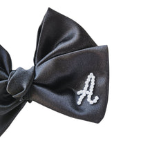 Load image into Gallery viewer, Black Pearl Initial Bow
