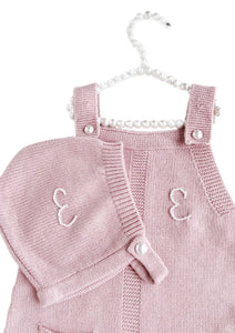 Mauve Knit Baby Pearl Outfit