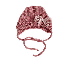 Load image into Gallery viewer, Hand Knit Mauve Bonnet
