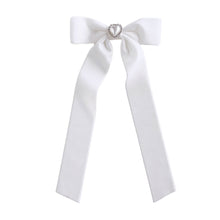Load image into Gallery viewer, White Heart Velvet Bow
