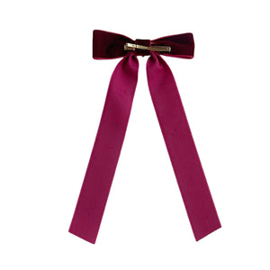 Maroon Heart Velvet Bow