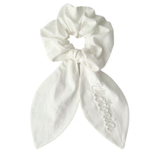 Load image into Gallery viewer, White Cotton Pearl Scrunchie
