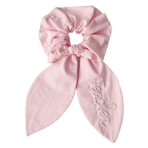 Pink Cotton Pearl Scrunchie