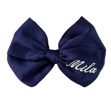 Load image into Gallery viewer, Navy Personalized Cotton Bow {Medium}
