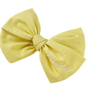 Yellow Personalized Cotton Bow {Medium}