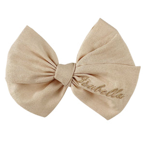 Cream Personalized Cotton Bow {Medium}