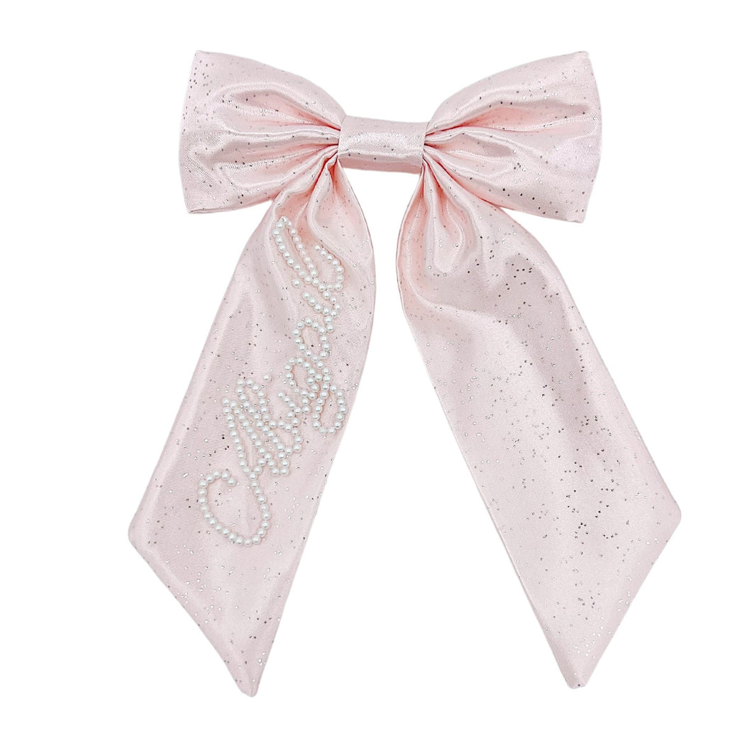 Pearl Pink Glitter Bow