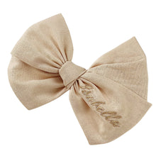 Load image into Gallery viewer, Cream Personalized Cotton Bow {Medium}
