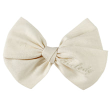 Load image into Gallery viewer, Cream Personalized Cotton Bow {Medium}
