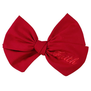 Red Personalized Cotton Bow {Medium}