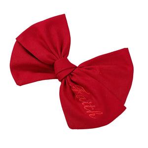 Red Personalized Cotton Bow {Medium}