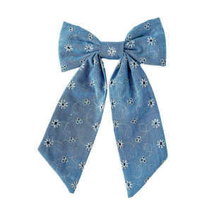 Blue Eyelet Sailor Bow