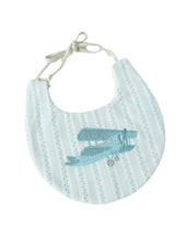 Load image into Gallery viewer, Blue Airplane Baby Bib {RTS}
