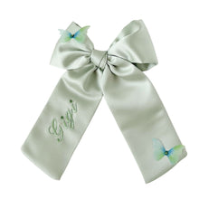 Load image into Gallery viewer, Green Monogrammed Butterfly Bow
