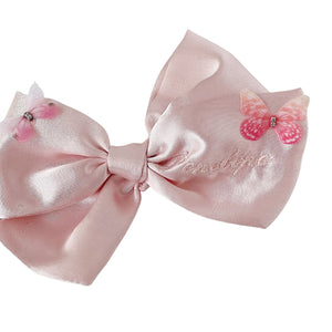 Blush Pink Medium Monogrammed Crystal Bow