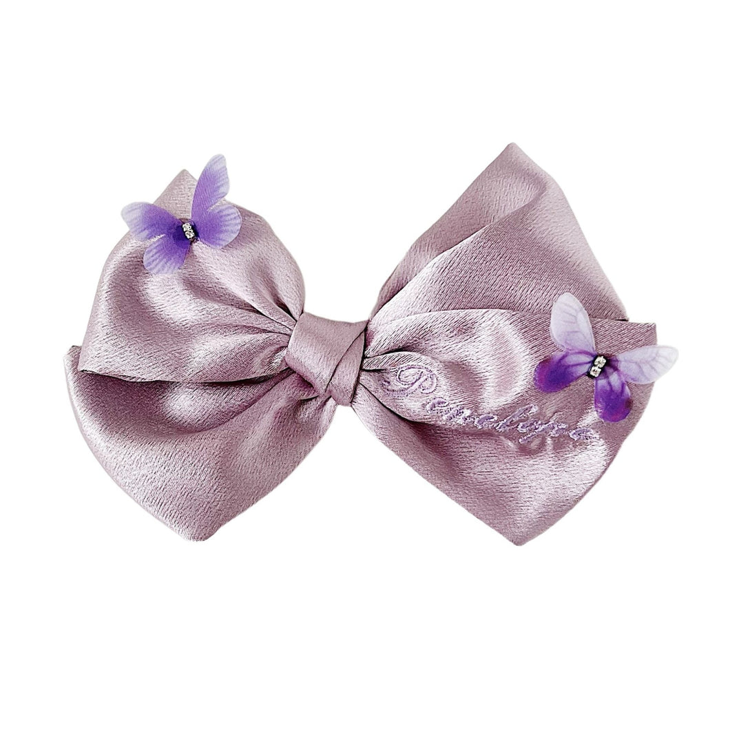 Lilac Medium Monogrammed Crystal Bow