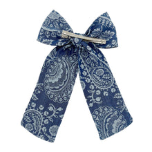 Load image into Gallery viewer, Denim Personalized Bow
