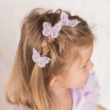 Load image into Gallery viewer, Set of 3 Purple Butterfly Clips
