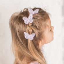 Load image into Gallery viewer, Set of 3 Purple Butterfly Clips
