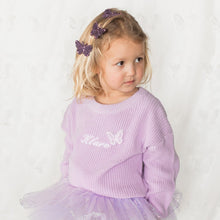 Load image into Gallery viewer, Purple Personalized Butterfly Sweater
