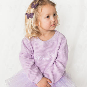 Purple Personalized Butterfly Sweater