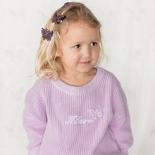 Load image into Gallery viewer, Purple Personalized Butterfly Sweater
