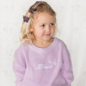 Purple Personalized Butterfly Sweater