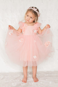 Adeline Tulle Pink Butterfly Dress