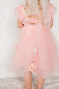 Adeline Tulle Pink Butterfly Dress