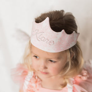 Pink Toile Pearl Crown