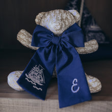 Load image into Gallery viewer, Sailboat Navy Bespoke Pearl Bow
