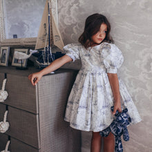 Load image into Gallery viewer, White Nautical Toile Statement Dress
