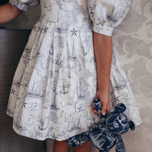 Load image into Gallery viewer, White Nautical Toile Statement Dress
