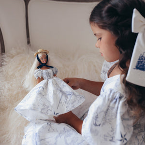 Esmae Nautical White Doll Dress