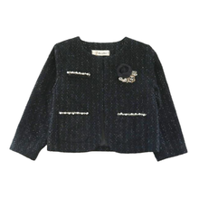Load image into Gallery viewer, Size 4 Coco Black Tweed Jacket  RTS
