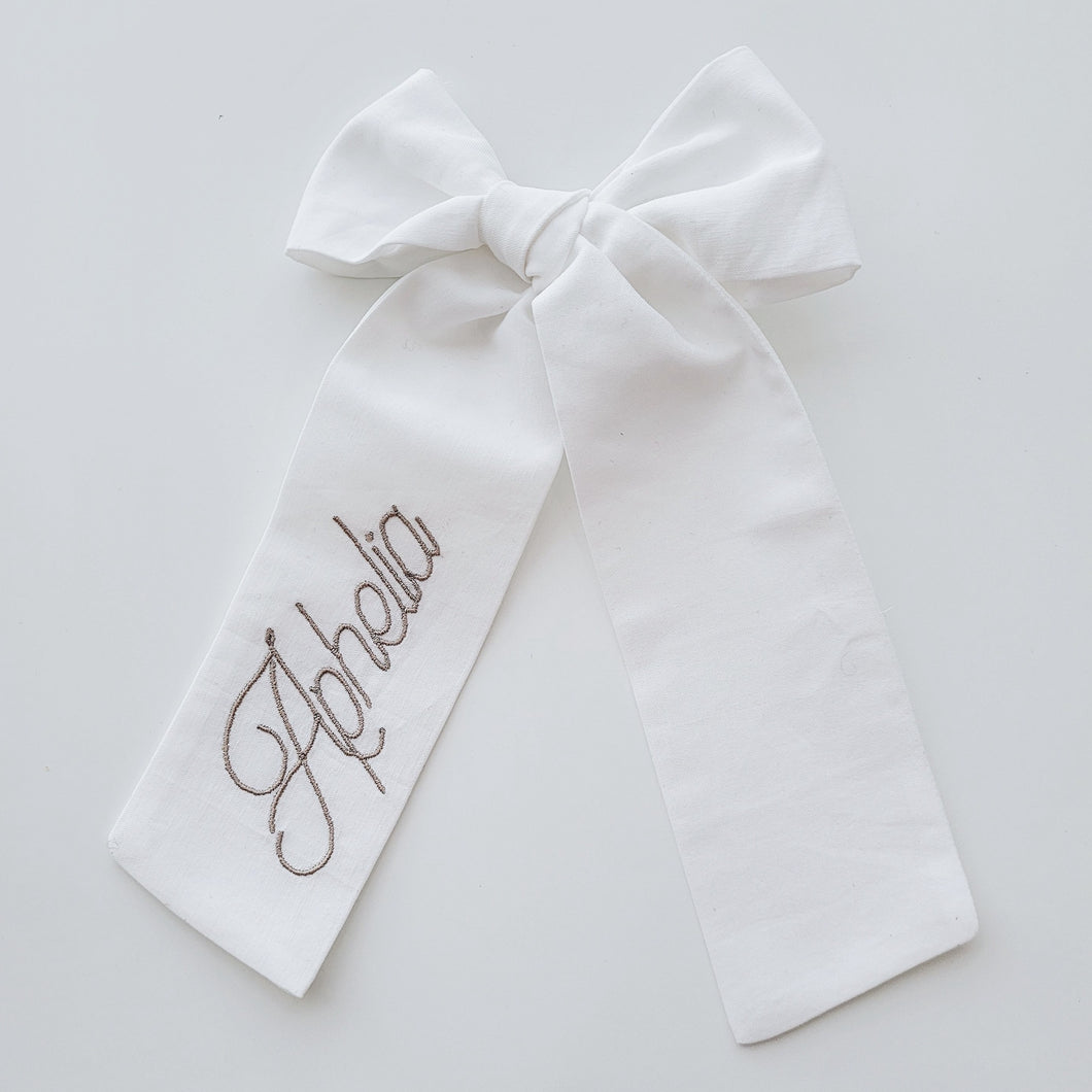 Custom Cotton Embroidered Bow