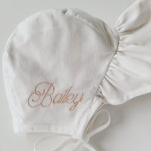 Load image into Gallery viewer, Custom Embroidered Reversible Sun Cotton Bonnet
