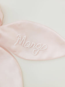 Light Pink Srunchie Name in Pearls