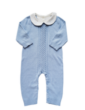 Load image into Gallery viewer, Sailboat Blue Knit Romper
