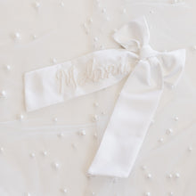Load image into Gallery viewer, White Satin Beaded Bow
