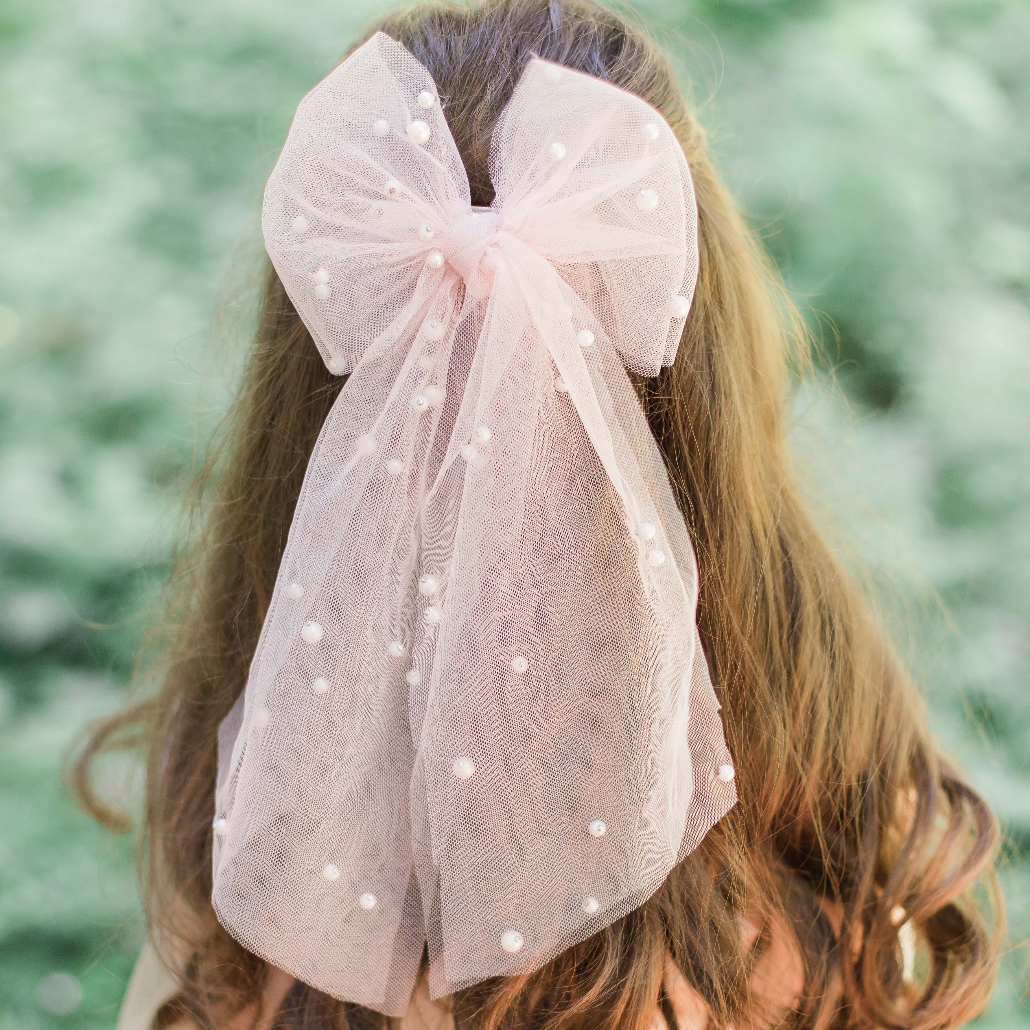 The Emily - Tulle Bow With Pearls – picntell