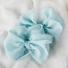 Load image into Gallery viewer, Blue Chiffon Pigtail Bow Set
