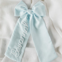 Load image into Gallery viewer, Dusty Blue Bespoke Pearl Bow
