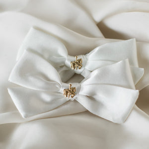 Ivory Carousel Horse Pigtail Bows