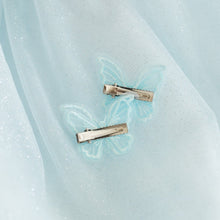 Load image into Gallery viewer, Blue Butterfly Pigtail Clips
