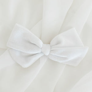White Mini Velvet Bow