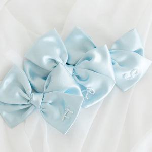 Baby Blue Over-sized Initial Bow