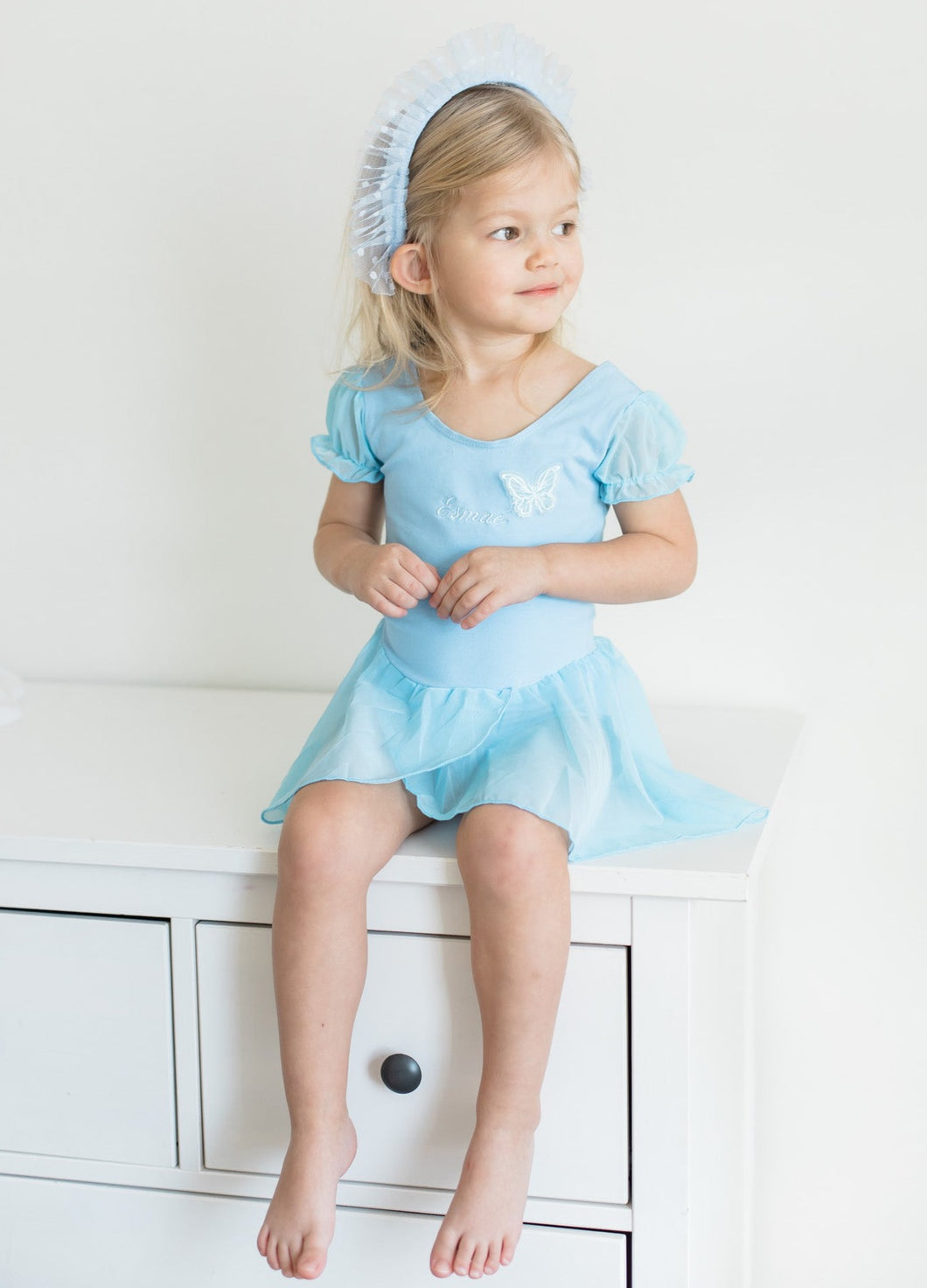 Blue Embroidered Butterfly Tutu